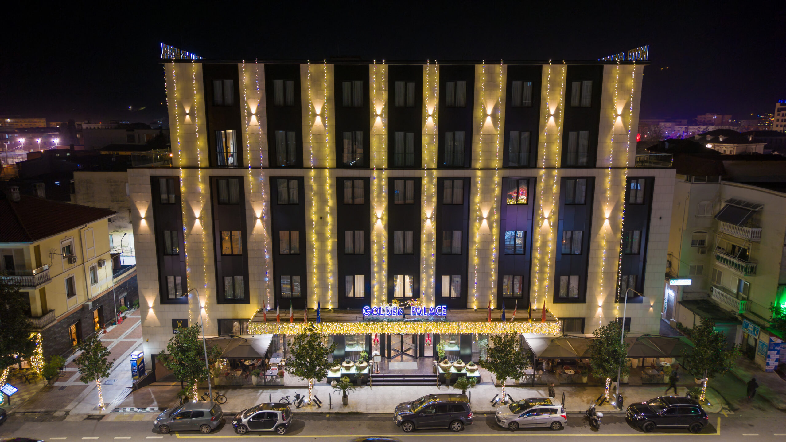 Exterior of Hotel Golden Palace in Shkodër, Albania